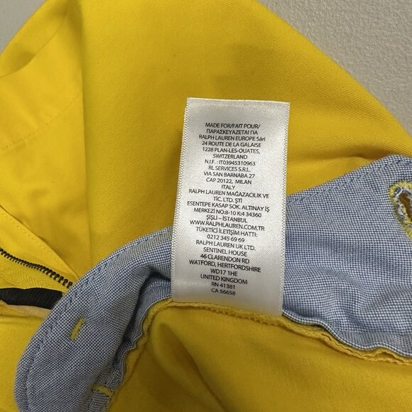 Polo Ralph Lauren Mens Size 32 Yellow Classic Fit 6" Stretch Chino Shorts - Picture 8 of 10